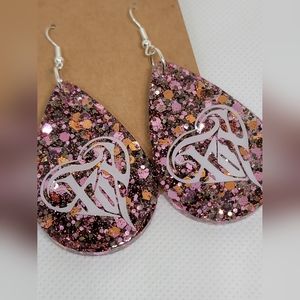 Fox Motocross inspired dangle earrings